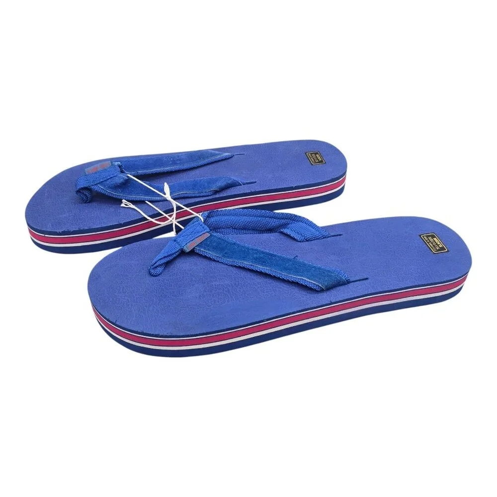 Vtg Mens Laid-Back Golf Flip Flops Sandals Cleats Size Large 12-13 Red Blue NEW